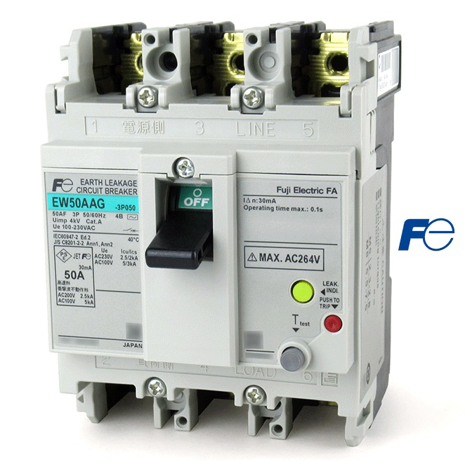 Picture of Cầu dao khối chống giật ELCB Fuji EW50EAG-3P 32A 2.5kA