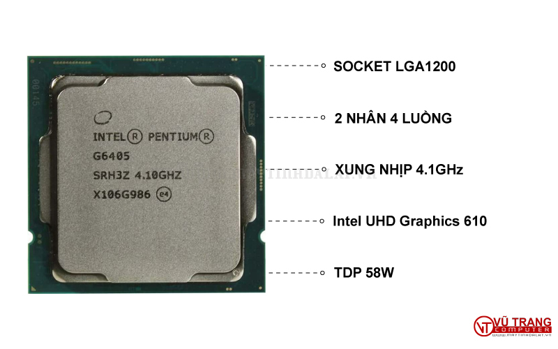 Picture of CPU Intel Pentium Gold G6405 (4.1GHz 2 nhân 4 luồng)