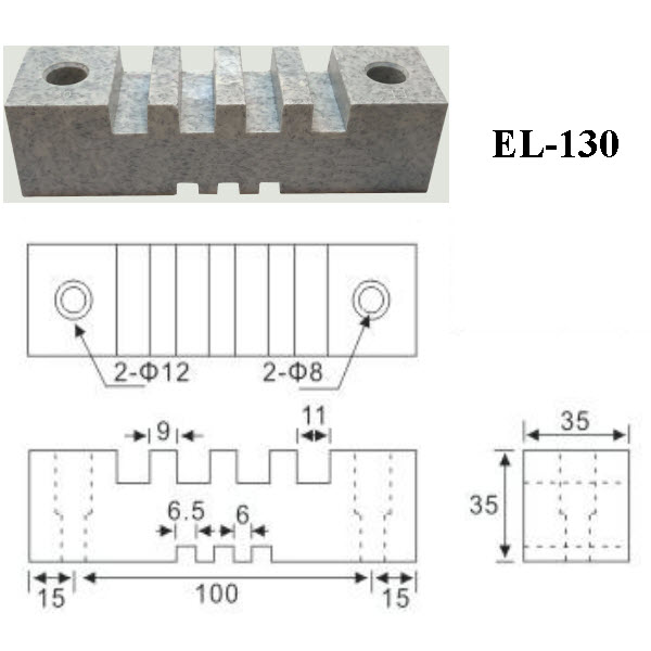 Picture of Sứ đơn , 2 mặt rãnh:
+Mặt A : 4 rãnh 11 mm Mặt B : 3 rãnh 6 mm