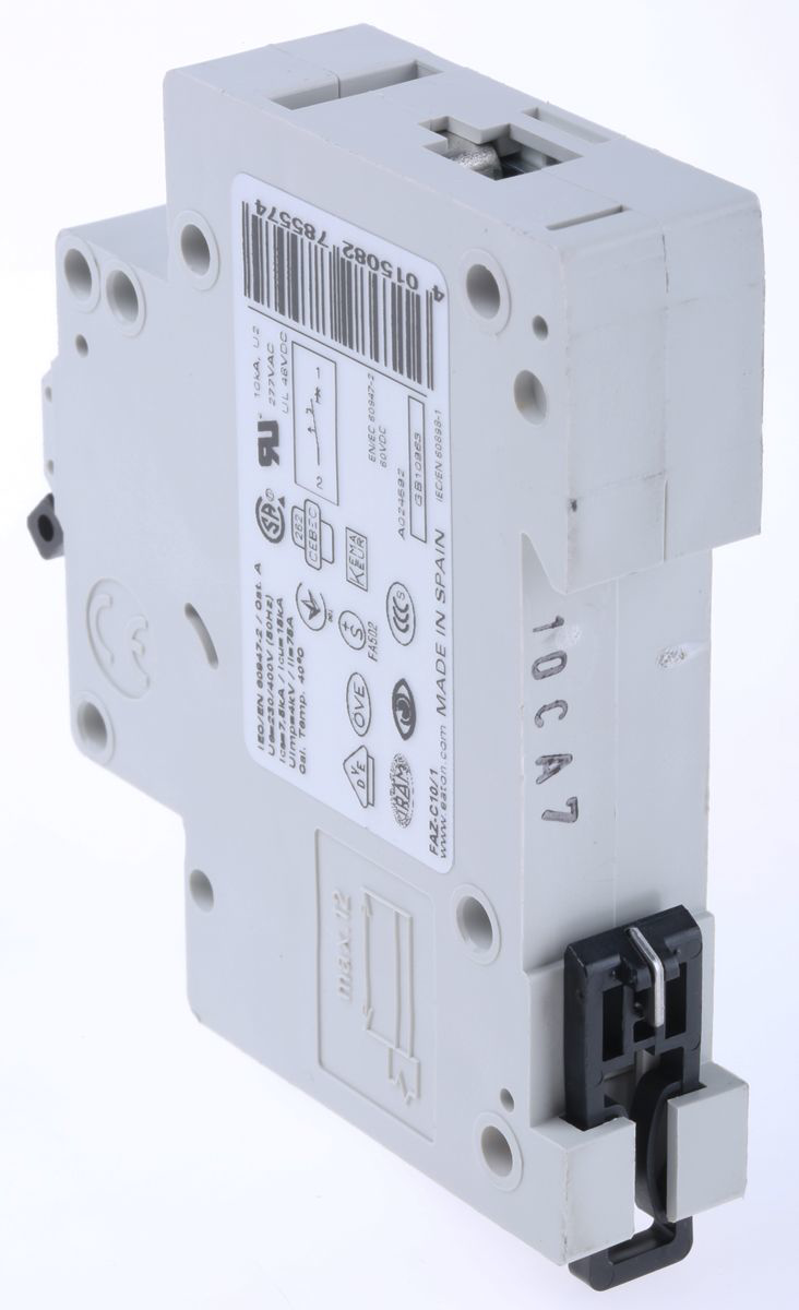 Picture of Cầu dao mini Eaton xEffect 10A MCB, 1P Curve C, Công suất cắt 10 kA, 230V