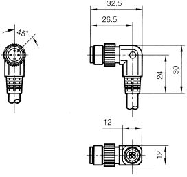 Quick-connect cables Azbil PA5-4ISN2MK-E