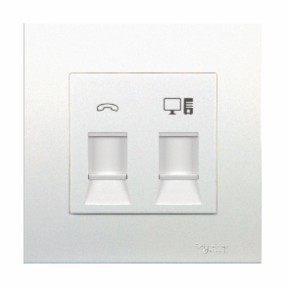 Bộ ổ cắm điện thoại và mạng cat5e Schneider KB32TS_RJ5E - VNECCO Sản ...