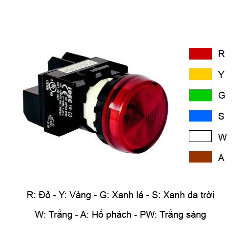 Picture of Đèn báo màu xanh da trời Ø22 IDEC YW1P-1EQM3S