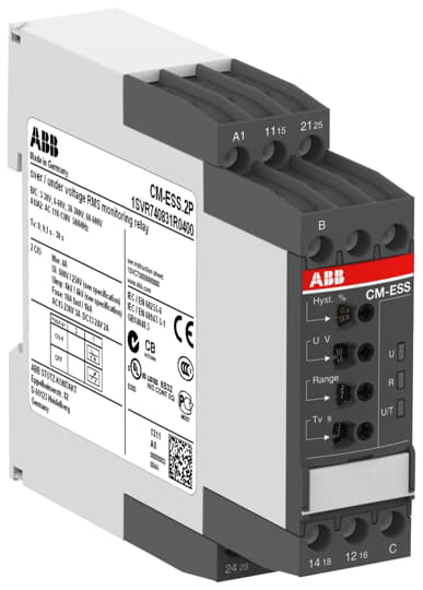 Picture of Rơ le giám sát điện áp một pha loại CM-ESS.2S 24-240 V AC/DC ABB 1SVR730830R0400