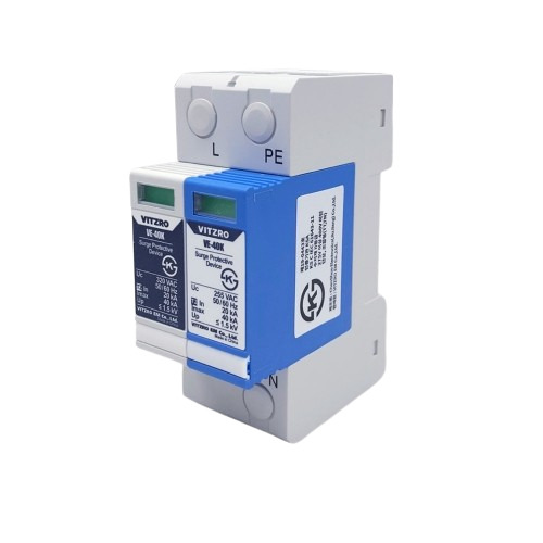 Picture of Chống sét Din Type, Class 2, 40kA, 1P2W VE-40K 2P