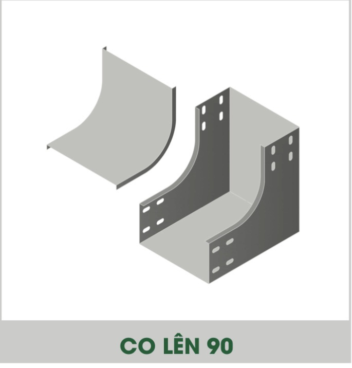Picture of Co góc 90 độ máng cáp 100x100x1.8mm, mạ kẽm nhúng nóng, kèm nắp